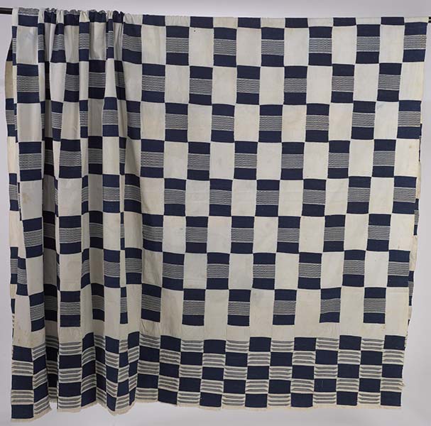 Indigo strip-weave cloth