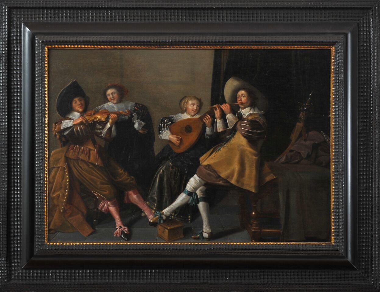 An Elegant Company Playing Music in an Interior